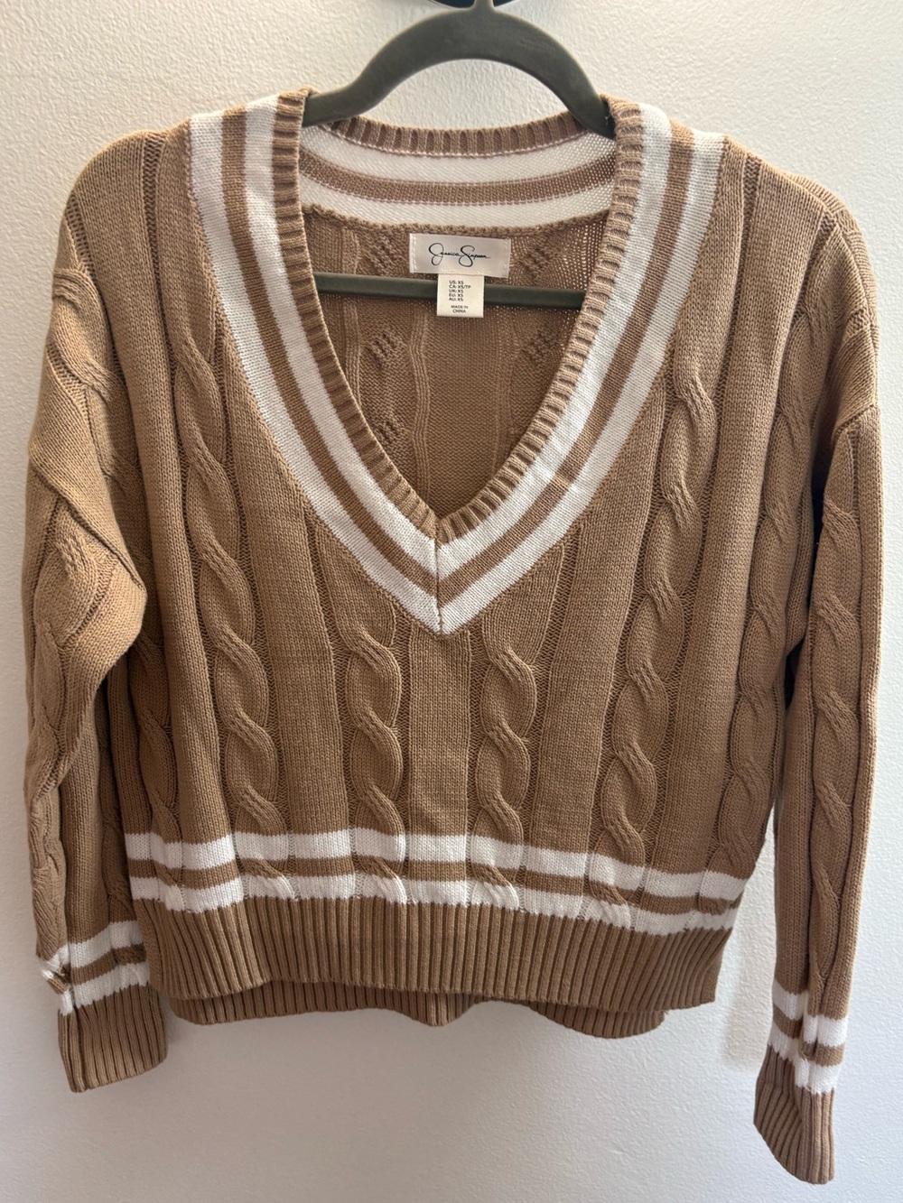 NWOT Jessica Simpson Brown V-Neck Sweater XS